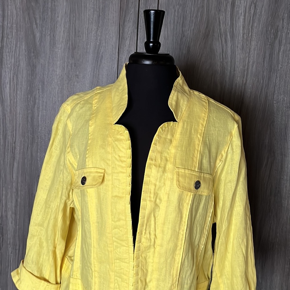 Multiples yellow Linen Jacket - Picture 2 of 11